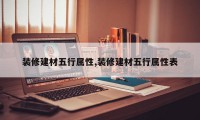 装修建材五行属性,装修建材五行属性表