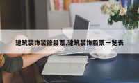 建筑装饰装修股票,建筑装饰股票一览表