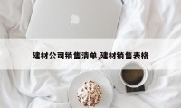 建材公司销售清单,建材销售表格