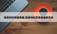 装修材料明细表图,装修材料清单明细表范本
